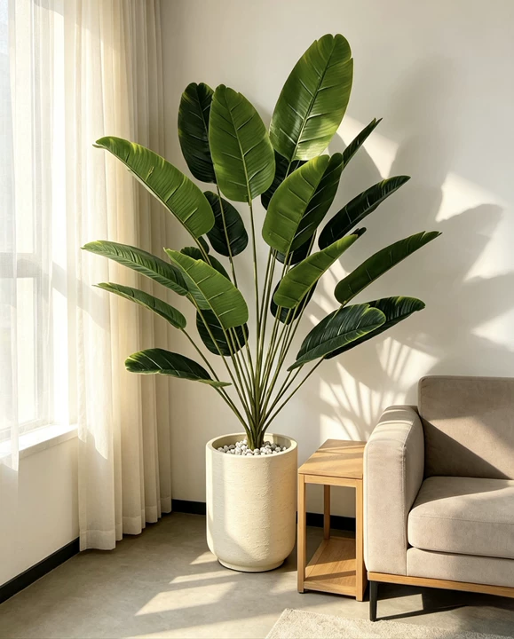 Large artificial banana tree for living room corner and floor plant decor
