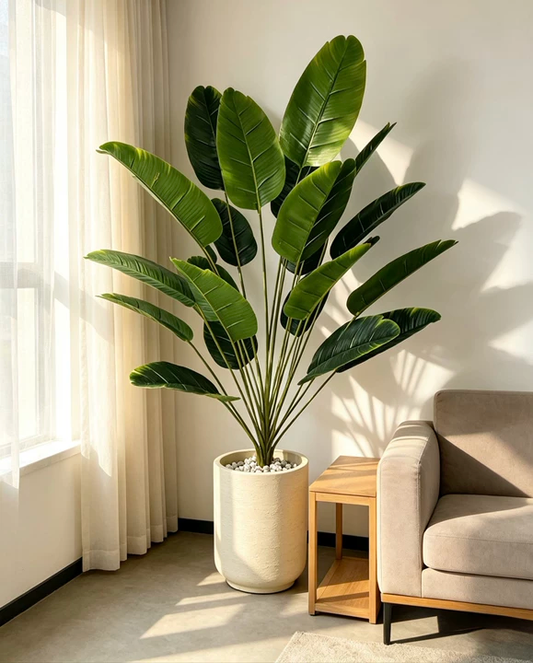 Large artificial banana tree for living room corner and floor plant decor