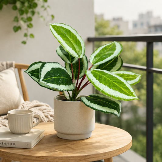Real-Touch Artificial Rubber Tree Leaf Stems,10 leaves 14" Faux Ficus Elastica Branches for Home & Office Decor （Pot Not Included)