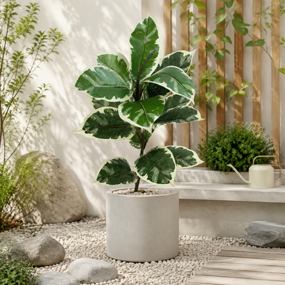 Artificial Rubber Tree and Fiddle Leaf Fig Stems - Rubber Tree(Pot Not Included)