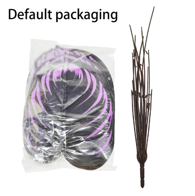 12-Leaf Gothic Faux Black Violet Bush - Halloween Artificial Purple Greenery Stem for Dark Academia Home Decor (Pot Not Included)