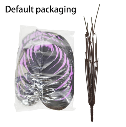 12-Leaf Gothic Faux Black Violet Bush - Halloween Artificial Purple Greenery Stem for Dark Academia Home Decor (Pot Not Included)