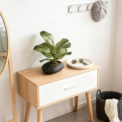 Lifelike Faux Calathea Plant, Artificial Peacock Greenery for Home Office Tabletop & Living Room Shelf Decor,  Fake Calathea Stem