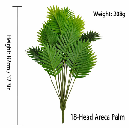 18-Frond Luxury Faux Areca Palm Tree - Realistic Tropical Artificial Potted Plant for Living Room & Airbnb Decor (Pot Not Included)