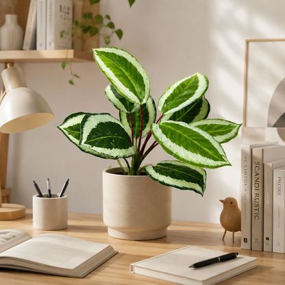 Real-Touch Artificial Rubber Tree Leaf Stems,10 leaves 10" Faux Ficus Elastica Branches for Home & Office Decor （Pot Not Included)