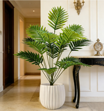 18-Frond Luxury Faux Areca Palm Tree - Realistic Tropical Artificial Potted Plant for Living Room & Airbnb Decor (Pot Not Included)
