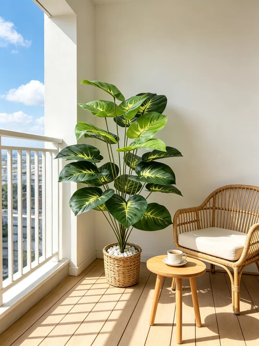 Large 24-Leaf Artificial Tropical Pothos Tree - Real-Touch Luxury Faux Evergreen Plant for Floor Corner, Living Room & Outdoor Landscaping (Pot Not Included)