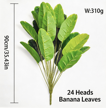 OasisVibe™ 24-Leaf Luxury Faux Banana Tree