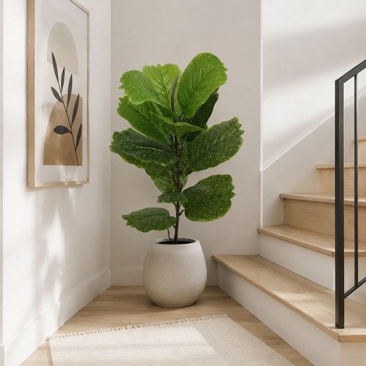 19" Faux  Ginkgo Leaf Stem, Real Touch Autumn Botanical Spray for Home Decor, Lifelike Artificial Branch for Vase(Pot Not Included)