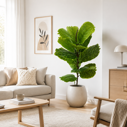 19" Faux  Ginkgo Leaf Stem, Real Touch Autumn Botanical Spray for Home Decor, Lifelike Artificial Branch for Vase(Pot Not Included)