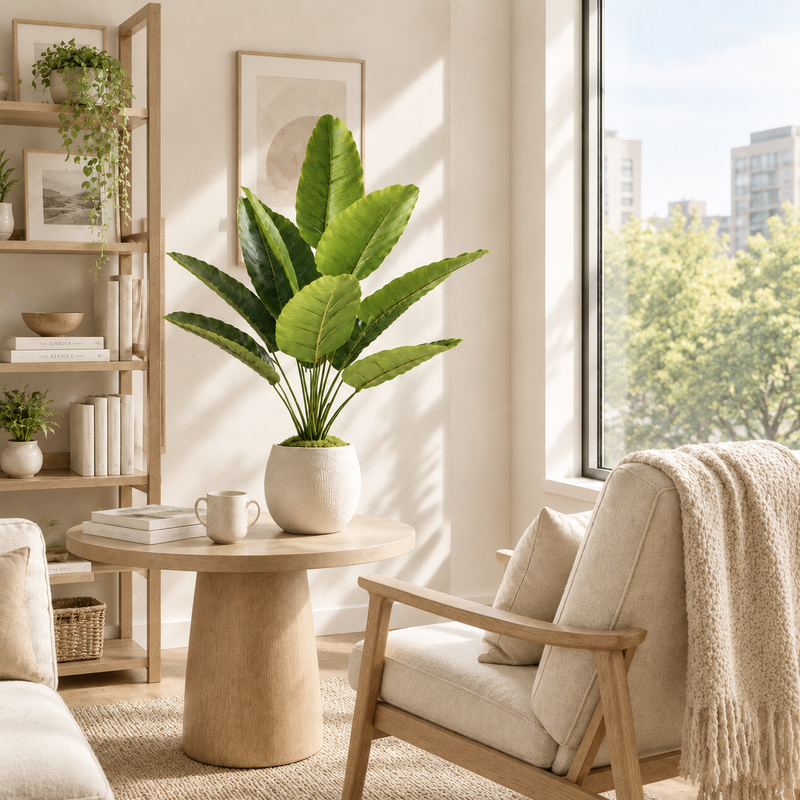 OasisVibe™ 12-Leaf Artificial Traveler's Palm （pot not include）
