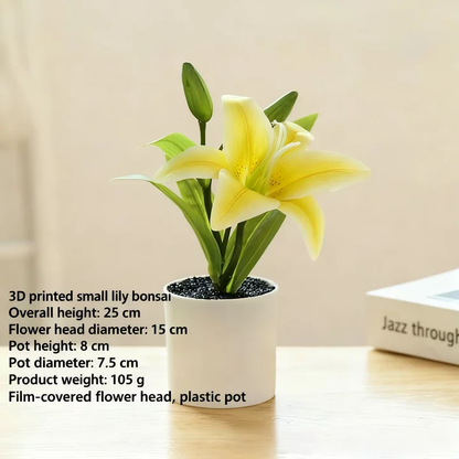 Real-Touch 3D Printed Artificial Yellow Lily Bundle - Bright & Cheerful Faux Flowers for Kitchen & Farmhouse Decor