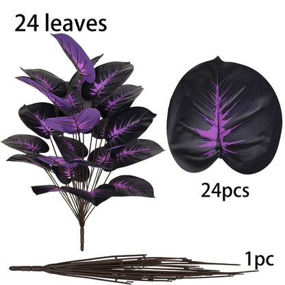 Artificial Dark Aglaonema Floor Plant - 24-Stem Dark Aglaonema Pothos(without Pot)