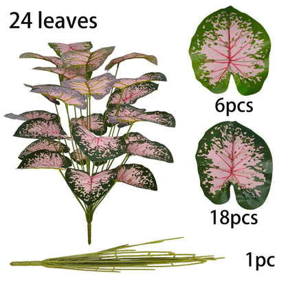 Artificial Caladium Floor Plant - 24-Stem Caladium(without Pot)