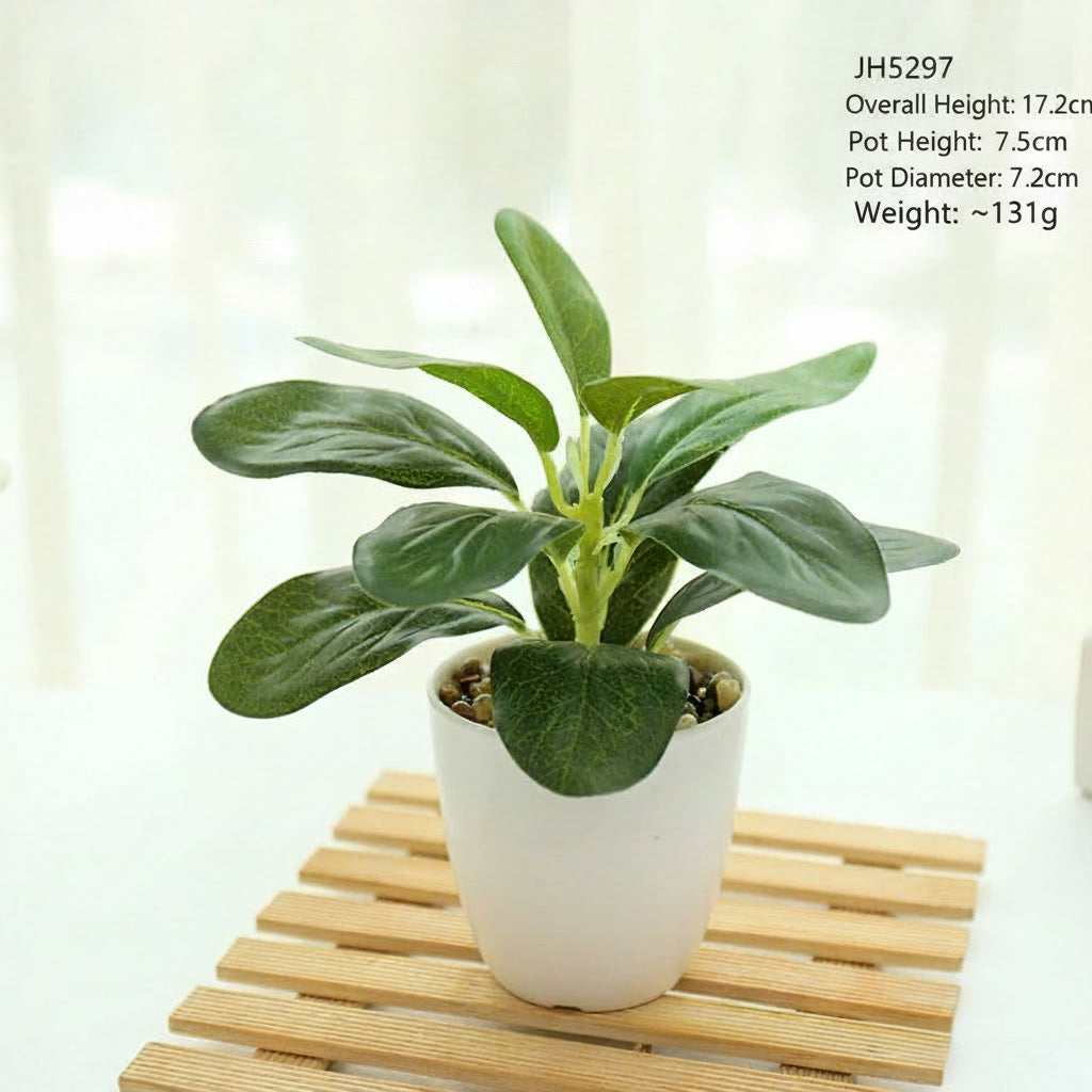 Layered Potted Artificial Greenery - JH5297 Three-Tier Artificial Greenery(Small Round Plastic Pot)