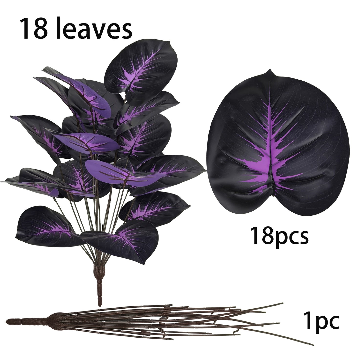 Artificial Dark Aglaonema Floor Plant - 18-Stem Dark Aglaonema Pothos(without Pot)
