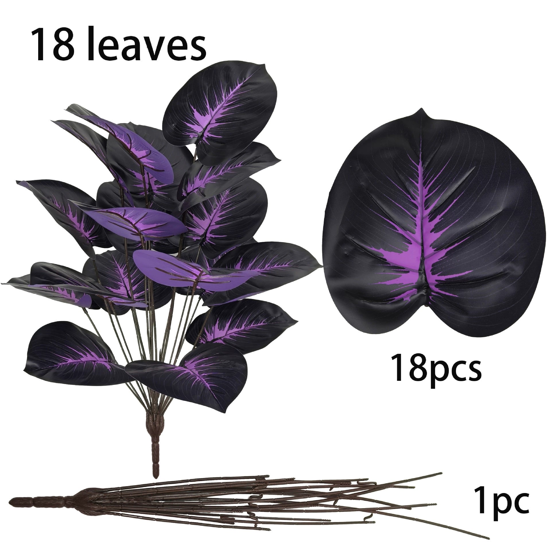 Artificial Dark Aglaonema Floor Plant - 18-Stem Dark Aglaonema Pothos(without Pot)
