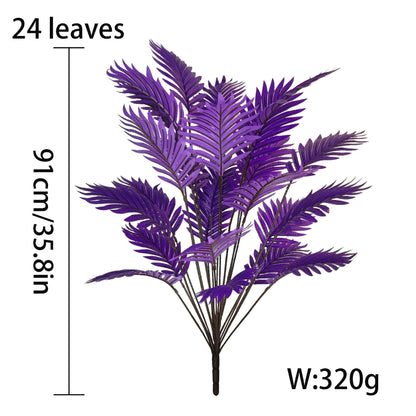 Large Deluxe Black Faux Areca Palm Tree (24 Leaves) - Moody Aesthetic Living Room Decor, Unpotted