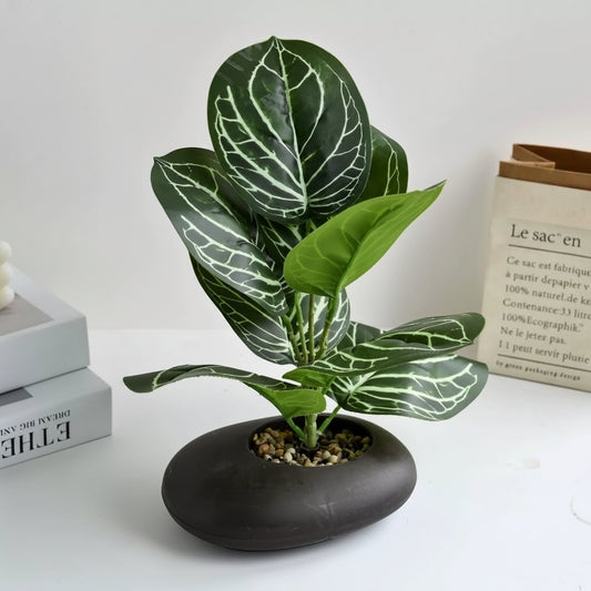 Mini Potted Artificial Plants for Desk Decor - 2501128 Potted Artificial Greenery(Plastic Pot)