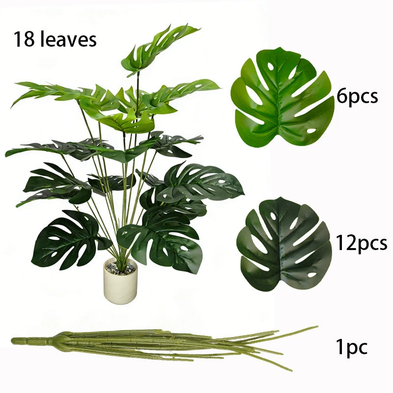 Artificial Monstera Floor Plant - 18-Stem Monstera(without Pot)