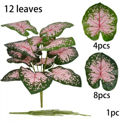 Artificial Caladium Floor Plant - 12-Stem Caladium(without Pot)