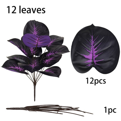 Artificial Dark Aglaonema Floor Plant - 12-Stem Dark Aglaonema Pothos(without Pot)