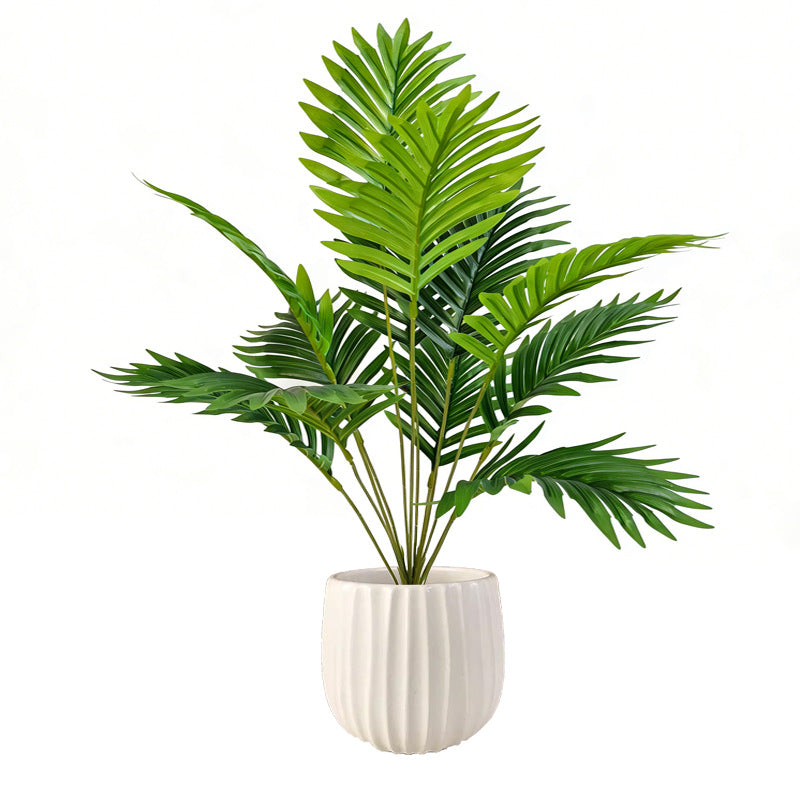 Lifelike 12-Frond Artificial Areca Palm Tree - Premium Faux Tropical Silk Plant for Home & Office Decor (Planter Not Included)