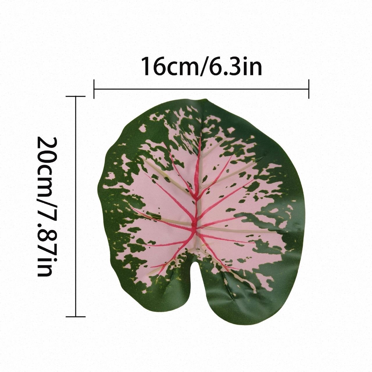 Lifelike Faux Caladium Houseplant (18 Leaves) - Vibrant Artificial Elephant Ear Plant for Living Room, Dining Table & Porch, Faux Silk Greenery (No Pot Included)