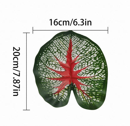 Real Touch Artificial Caladium Plant (12 Leaves) - Lifelike Faux Elephant Ear Foliage for Entryway & Tabletop Decor (Pot Not Included)
