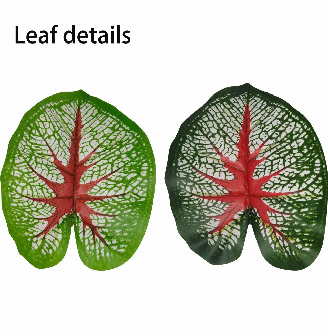 Real Touch Artificial Caladium Plant (12 Leaves) - Lifelike Faux Elephant Ear Foliage for Entryway & Tabletop Decor (Pot Not Included)
