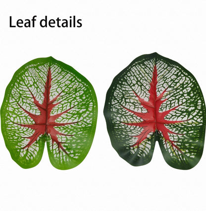 Real Touch Artificial Caladium Plant (12 Leaves) - Lifelike Faux Elephant Ear Foliage for Entryway & Tabletop Decor (Pot Not Included)