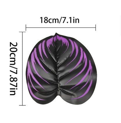 12-Leaf Gothic Faux Black Violet Bush - Halloween Artificial Purple Greenery Stem for Dark Academia Home Decor (Pot Not Included)