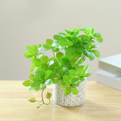 Potted Artificial Hanging Bell Greenery - Light Green Hanging Arrangement Cylindrical Plastic Pot