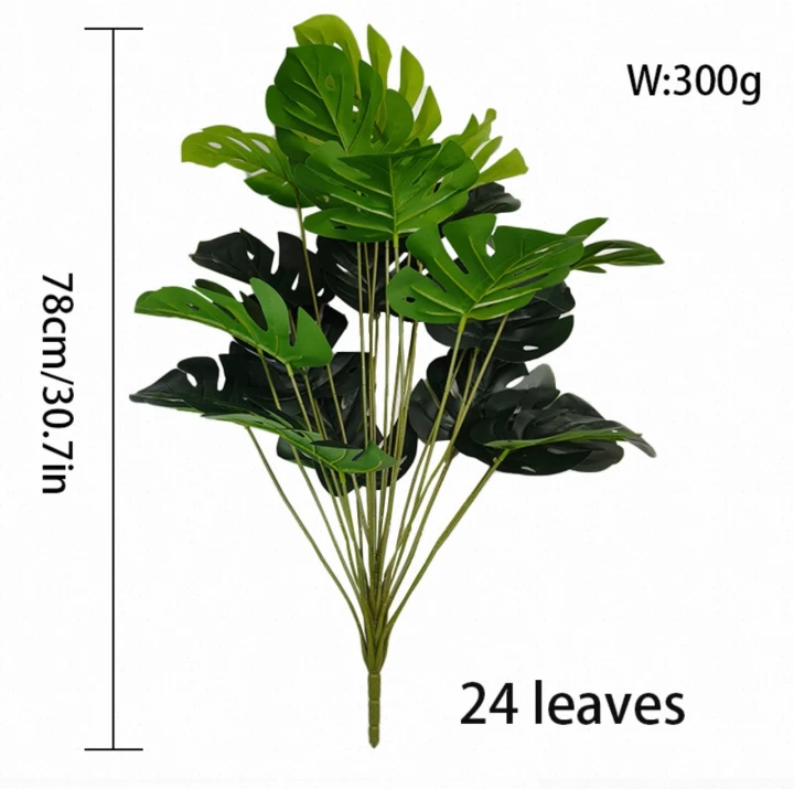 Lush Faux Monstera Deliciosa Plant (24 Leaves) - 30" Large Artificial Swiss Cheese Plant, Tall Fake Tropical Split-Leaf Floor Plant for Living Room, Corner & Patio Decor (Pot Not Included)