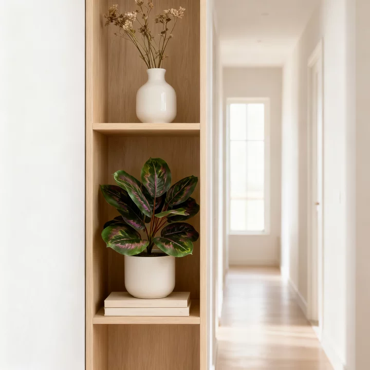 Real-Touch Artificial Calathea Orbifolia Leaves - 10 leaves 10 in  Stem Fake Plant Foliage