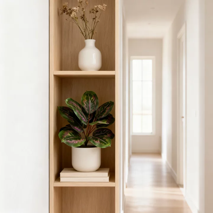 Real-Touch Artificial Calathea Orbifolia Leaves - 10 leaves 10 in  Stem Fake Plant Foliage