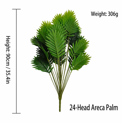 Deluxe 24-Frond Large Artificial Areca Palm Tree - Ultra-Realistic Faux Tropical Greenery for Patio, Office & Large Spaces (Planter Not Included)
