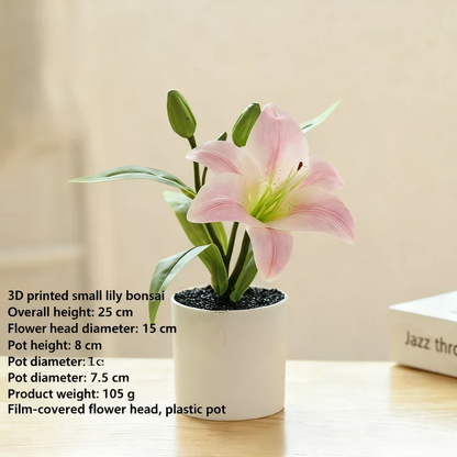 Real-Touch 3D Printed Artificial Light Pink Lily Bundle - Premium Lifelike Faux Flowers for Spring Table Decor