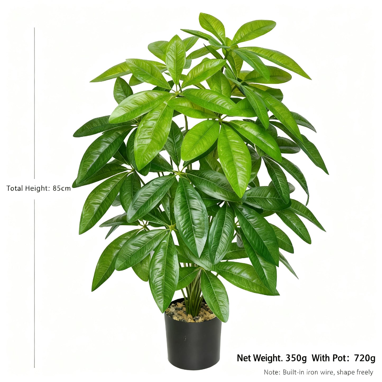 Tall Large Artificial Money Tree - 24 Ultra-Lush Silk Leaves, Heavy-Duty Braided Trunk | Deluxe Faux Pachira Aquatica for Luxury Home, Studio & Commercial Decor (No Decorative Planter)