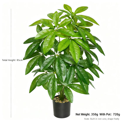 Tall Large Artificial Money Tree - 24 Ultra-Lush Silk Leaves, Heavy-Duty Braided Trunk | Deluxe Faux Pachira Aquatica for Luxury Home, Studio & Commercial Decor (No Decorative Planter)