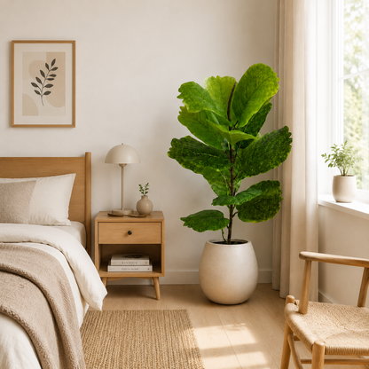 19" Faux  Ginkgo Leaf Stem, Real Touch Autumn Botanical Spray for Home Decor, Lifelike Artificial Branch for Vase(Pot Not Included)
