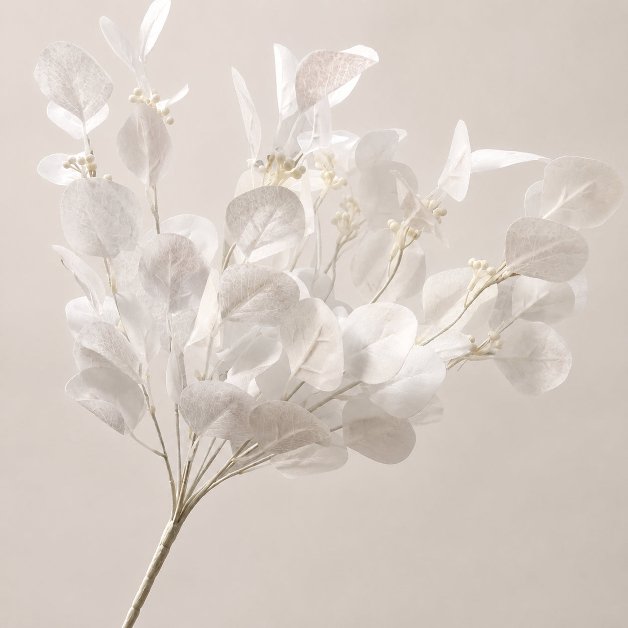 Artificial White Apple Leaf Branch Bouquet with Berries